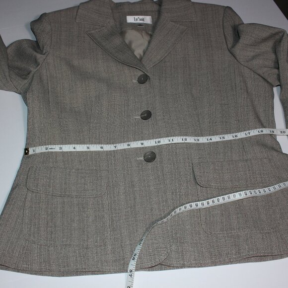 Vintage Gray Le Suit 2-Piece Suit with Jacket and Skirt Size 14 - Picture 5 of 15